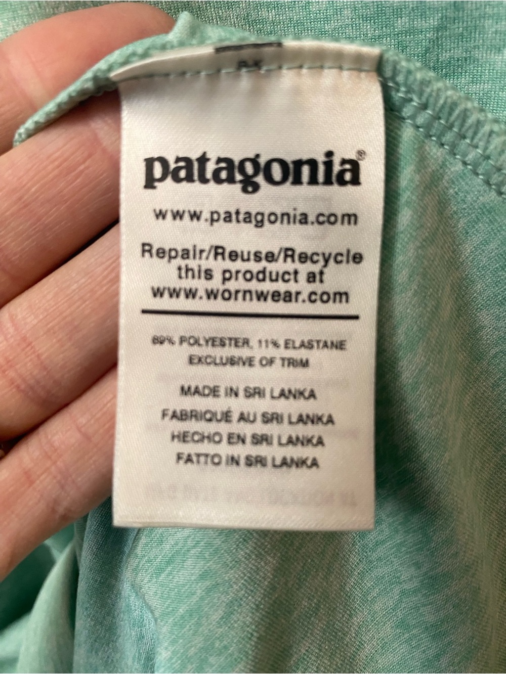 Patagonia Womens Seabrook Bandha Dress Twist Front Mint Green Athleisure - Picture 6 of 7